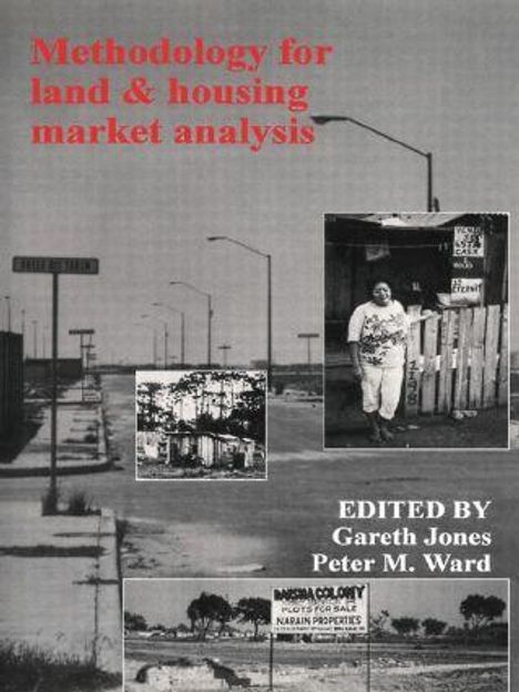 Oberer Text: "Methodology for land & housing market analysis". Darunter Bilder von Stadtstraßen und ein Gebäude.
