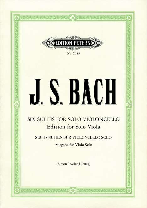Johann Sebastian Bach (1685-1750): Suiten für Violoncello solo BWV 1007-1012 -Übertragung für Viola solo-, Buch