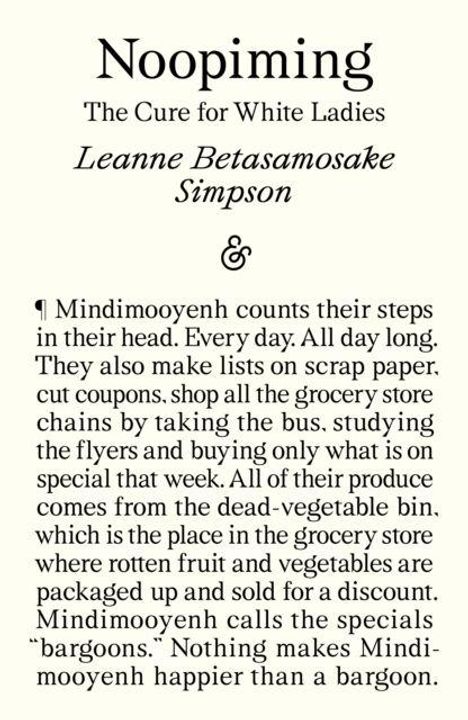 Leanne Betasamosake Simpson: Noopiming, Buch