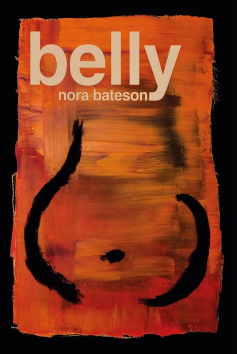 Text: "belly nora bateson". Illustration in orangen und braunen Tönen, mit schwarzen geschwungenen Linien.