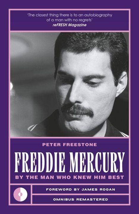 'The closest thing there is to an autobiography of a man with no regrets.' reFRESH Magazine. Schwarz-weiß Foto von Freddie Mercury.