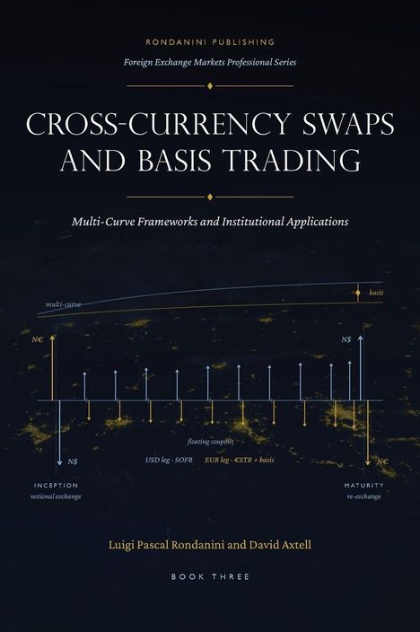 Titel: "CROSS-CURRENCY SWAPS AND BASIS TRADING". Autoren: Luigi Pascal Rondanini, David Axtell. Cover mit Diagramm.