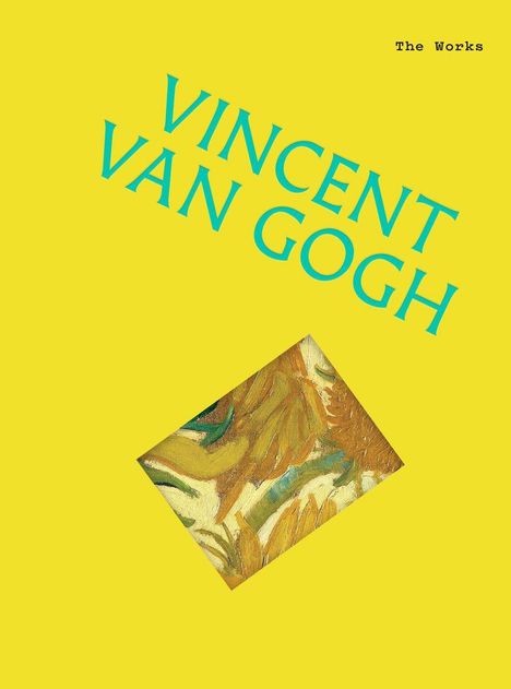 Text: "*The Works* VINCENT VAN GOGH". Gelber Hintergrund, kleines Kunstwerk im Zentrum, dynamische Schrift.