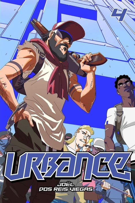 "Urbance" und "Joël Dos Reis Viegas" stehen in stilisierter Schrift. Illustration von Personen mit futuristischem Look.