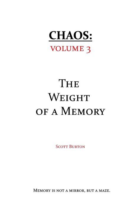 Scott Burton: Chaos, Buch