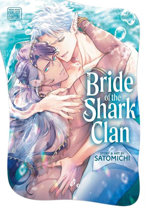 „Bride of the Shark Clan“ steht in großen Buchstaben. Zwei Personen umarmen sich unter Wasser.