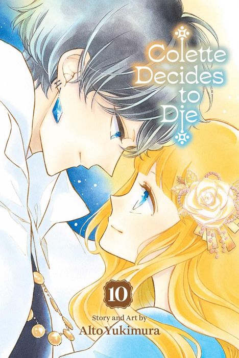 "Colette Decides to Die", eine Illustration zweier Personen, die sich nahekommen. Eine Blume im Haar der Frau.