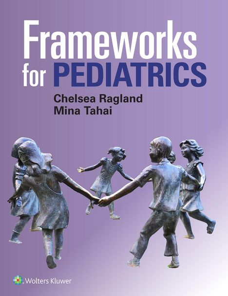 "Frameworks for Pediatrics" von Chelsea Ragland und Mina Tahai. Skulptur spielender Kinder auf lila Hintergrund.