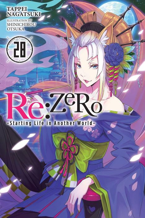 "Re:Zero - Starting Life in Another World" Band 28. Bunte, elegante Figur mit Fuchs-Ohren in traditioneller Kleidung.