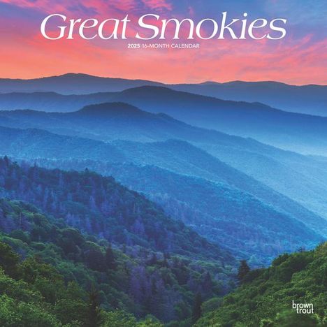 Browntrout: Great Smokies 2025 12 X 24 Inch Monthly Square Wall Calendar Plastic-Free, Kalender