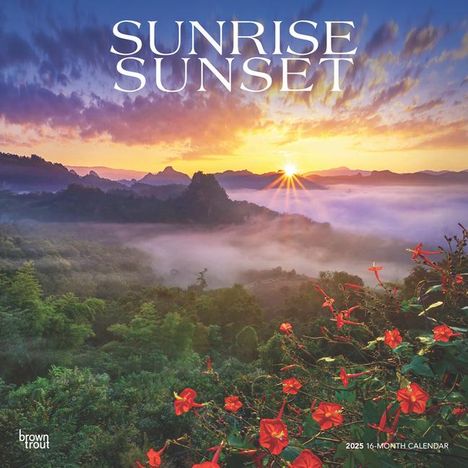 Browntrout: Sunrise Sunset 2025 12 X 24 Inch Monthly Square Wall Calendar Plastic-Free, Kalender