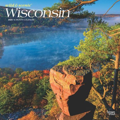 Browntrout: Wisconsin Wild &amp; Scenic 2025 12 X 24 Inch Monthly Square Wall Calendar Plastic-Free, Kalender