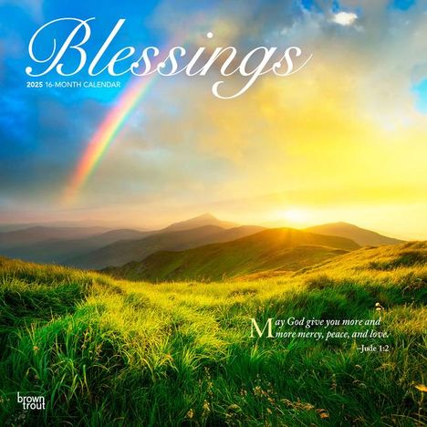 Browntrout: Blessings 2025 12 X 24 Inch Monthly Square Wall Calendar Plastic-Free, Kalender
