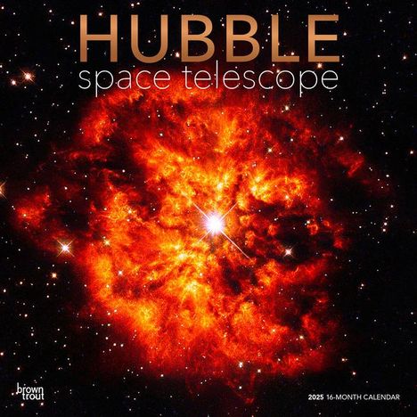 Browntrout: Hubble Space Telescope 2025 12 X 24 Inch Monthly Square Wall Calendar Foil Stamped Cover Plastic-Free, Kalender