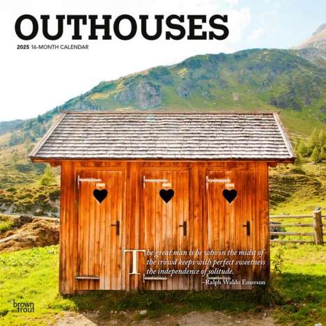 Browntrout: Outhouses 2025 12 X 24 Inch Monthly Square Wall Calendar Plastic-Free, Kalender