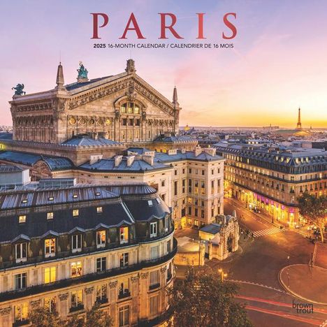 Browntrout: Paris 2025 12 X 24 Inch Monthly Square Wall Calendar Foil Stamped Cover English/French Bilingual Plastic-Free, Kalender