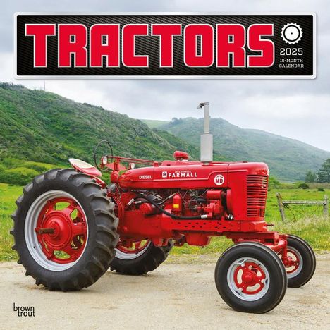 Browntrout: Tractors 2025 12 X 24 Inch Monthly Square Wall Calendar Plastic-Free, Kalender