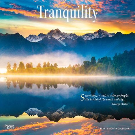 Browntrout: Tranquility 2025 12 X 24 Inch Monthly Square Wall Calendar Plastic-Free, Kalender