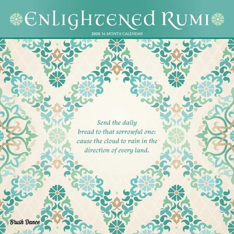 Brush Dance: Enlightened Rumi 2025 12 X 24 Inch Monthly Square Wall Calendar Plastic-Free, Kalender