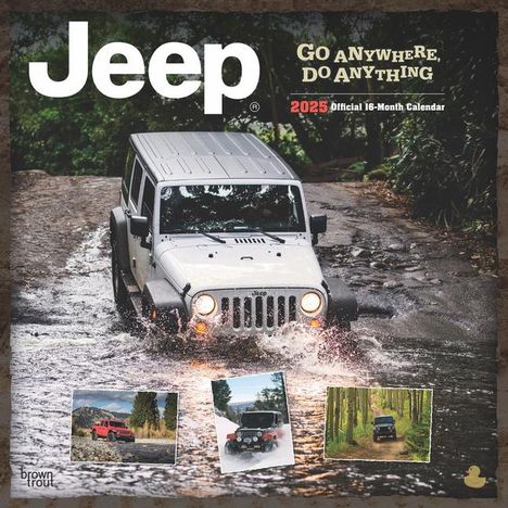 Browntrout: Jeep Official 2025 12 X 24 Inch Monthly Square Wall Calendar Plastic-Free, Kalender