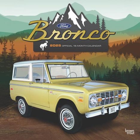 Browntrout: Ford Bronco Official 2025 12 X 24 Inch Monthly Square Wall Calendar Plastic-Free, Kalender