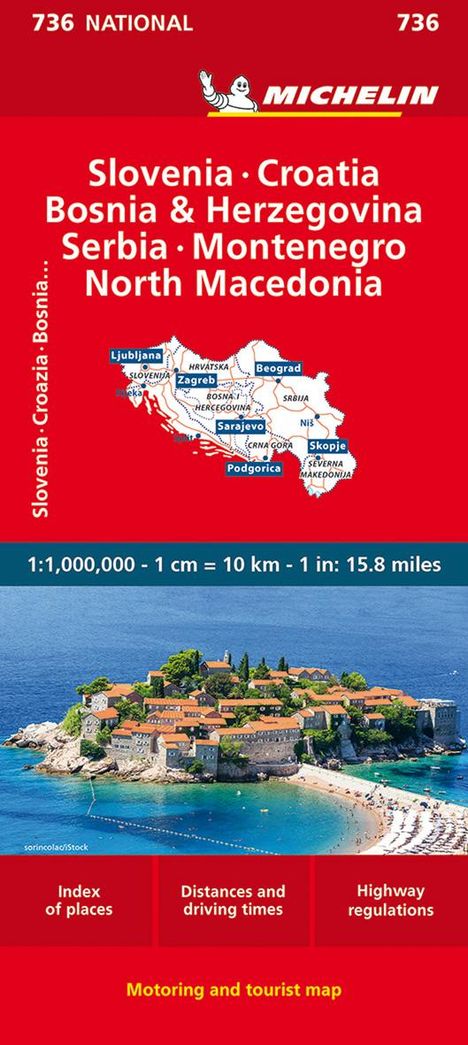 Michelin: Michelin Slowenien Montenegro Bosnien Kroatien Serbien, Karten
