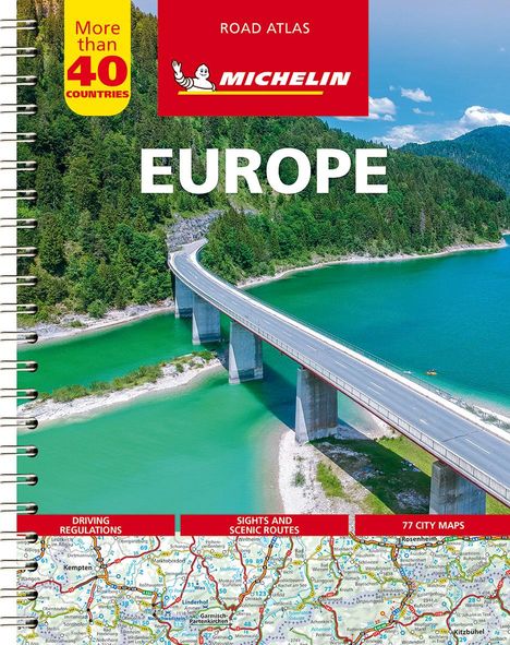 Michelin Straßenatlas Europa mit Spiralbindung, Karten