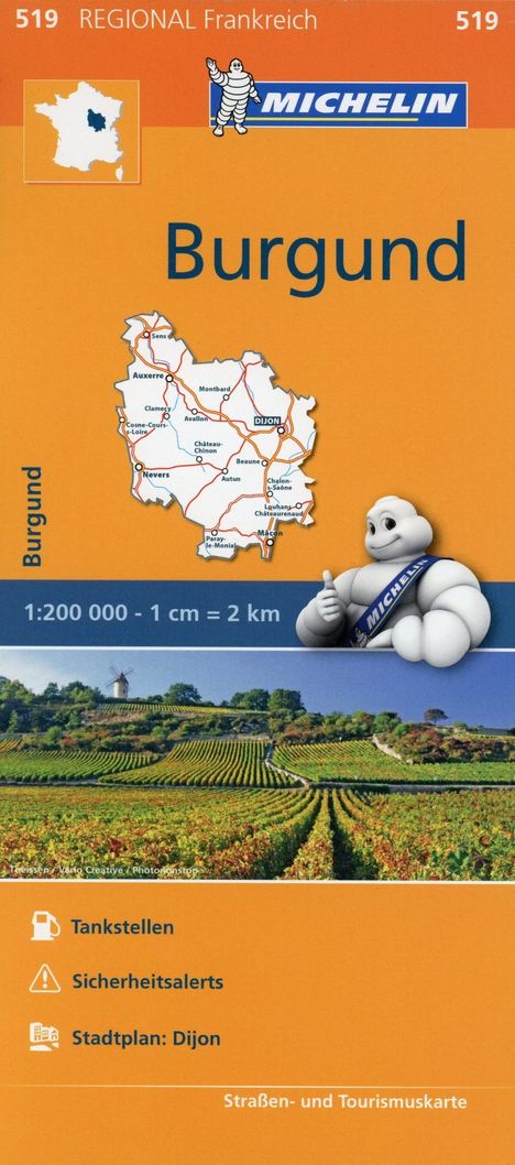 Michelin Burgund, Karten