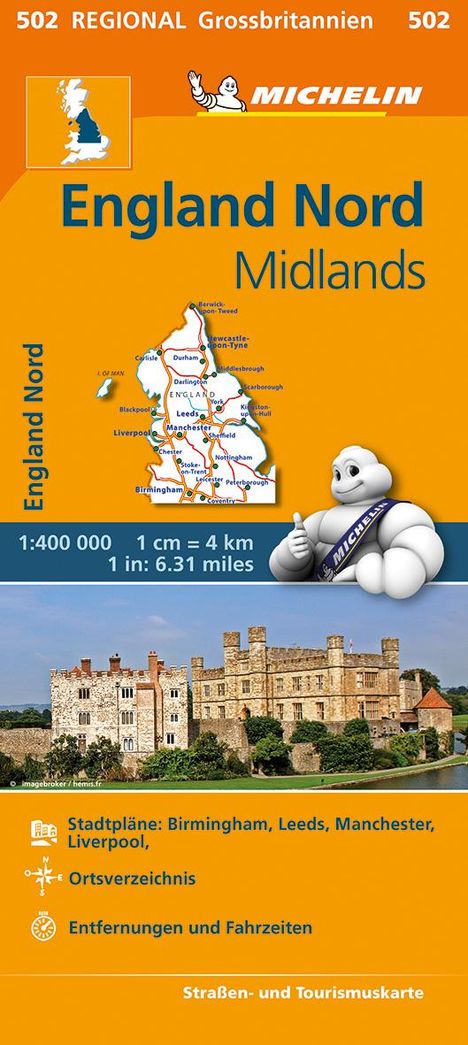 Michelin England Nord, Midlands, Karten