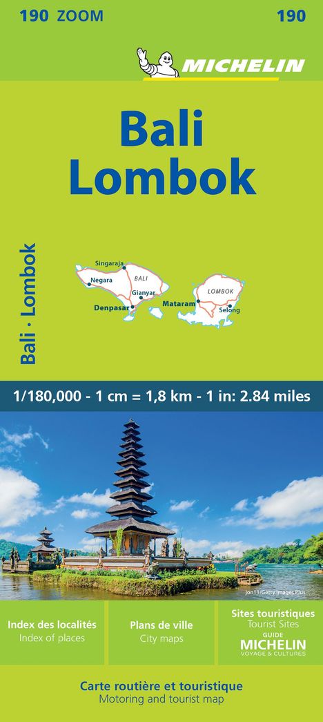 Michelin: Michelin Bali: Lombok Road and Tourist Zoom Map 190, Karten