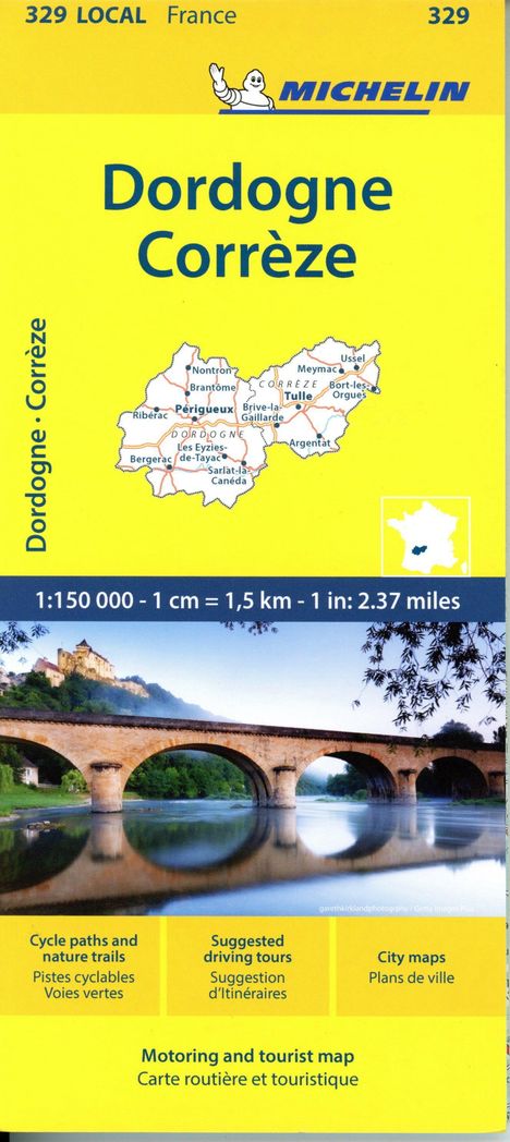 Michelin Correze / Dordogne (Perigord) Local 329, Karten
