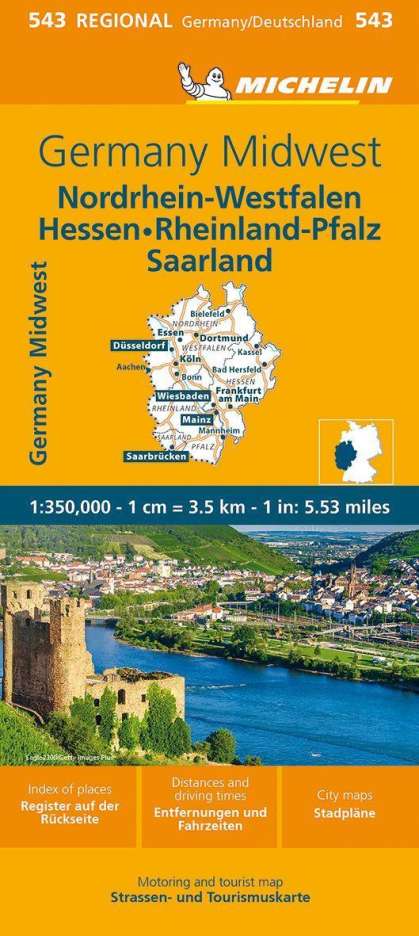Germany Midwest - Michelin Regional Map 543, Karten