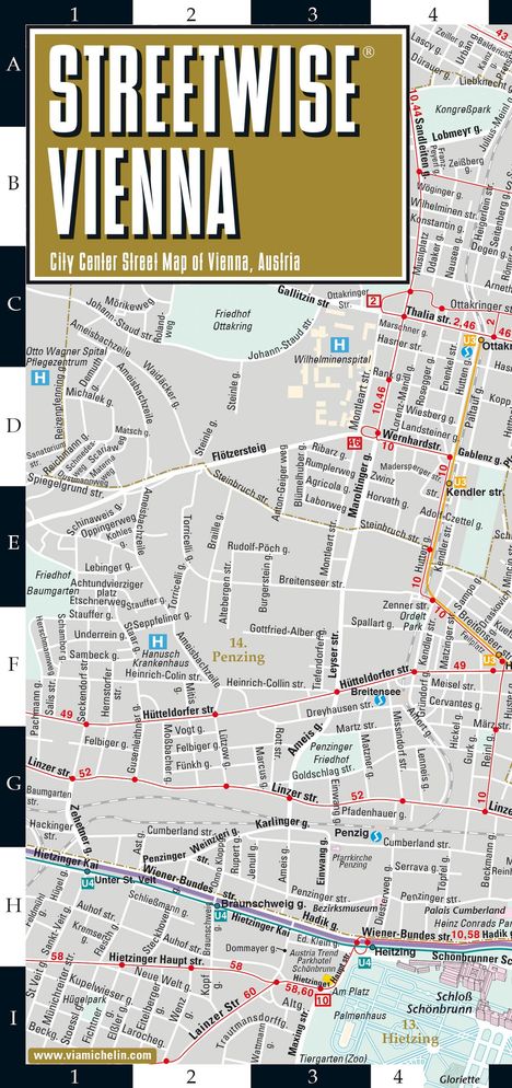 Michelin: Streetwise Vienna Map - Laminated City Center Street Map of Vienna, Switzerland, Karten