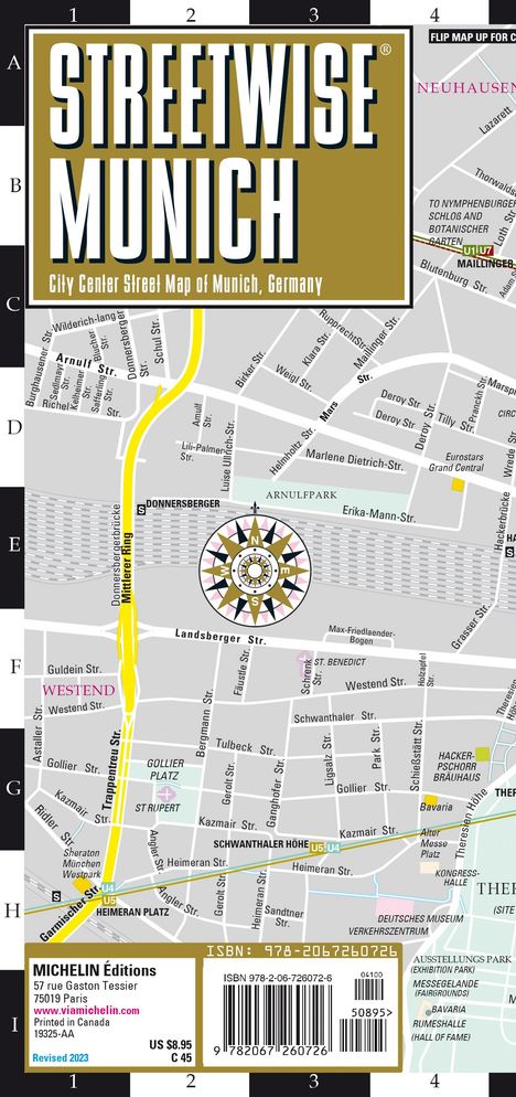 Michelin: Streetwise Munich Map - Laminated City Center Street Map of Munich, Germany, Karten