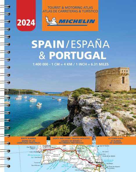 Michelin Straßenatlas Spanien &amp; Portugal mit Spiralbindung, Karten