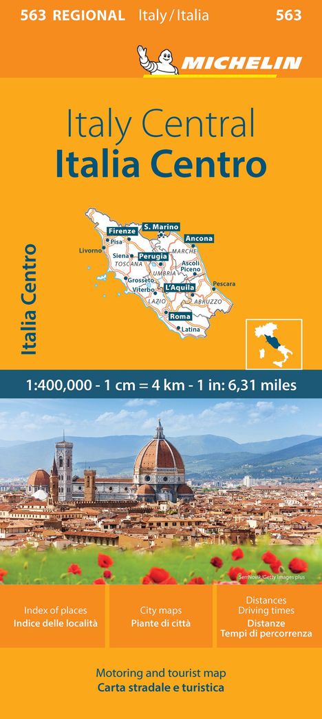 Michelin: Michelin Map Italy: Central Map 563, Karten