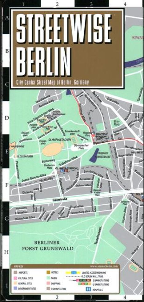 Michelin: Streetwise Berlin Map - Laminated City Center Street Map of Berlin, Germany, Karten