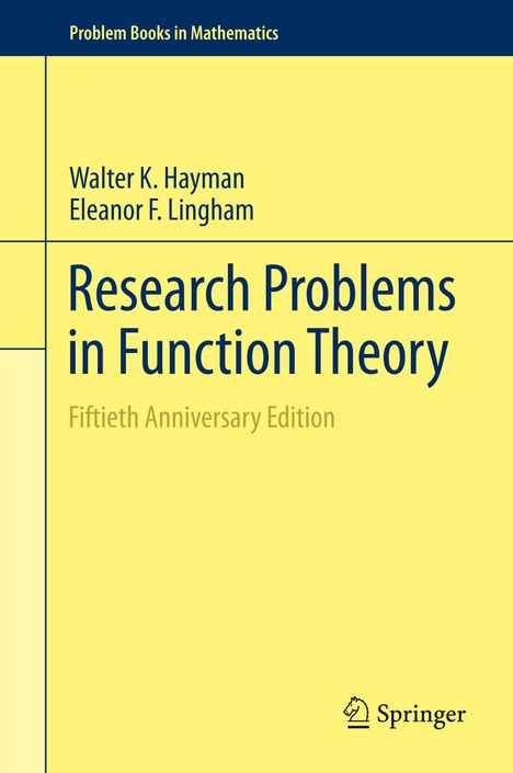 Eleanor F. Lingham: Research Problems in Function Theory, Buch