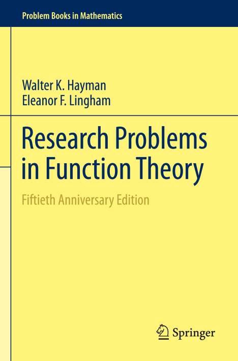 Eleanor F. Lingham: Research Problems in Function Theory, Buch