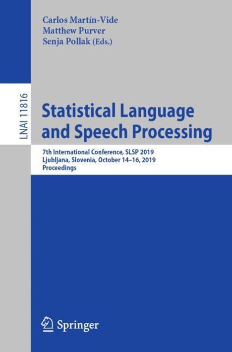 Statistical Language and Speech Processing, Buch