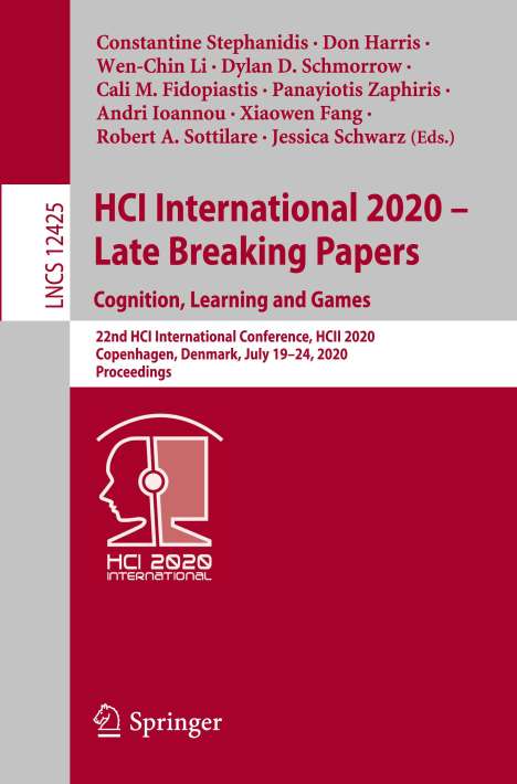 HCI International 2020 ¿ Late Breaking Papers: Cognition, Learning and Games, Buch
