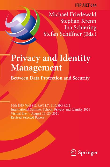 Privacy and Identity Management. Between Data Protection and Security, Buch