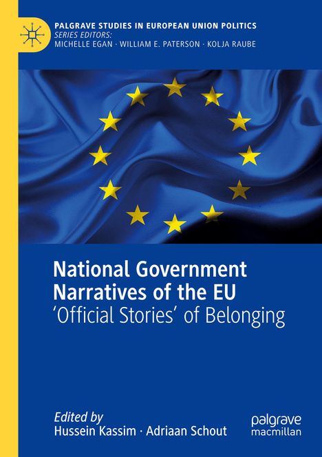 "National Government Narratives of the EU: 'Official Stories' of Belonging." Gelbe Sterne auf blauer Flagge.