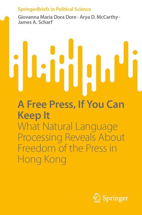 "A Free Press, If You Can Keep It" in großen Buchstaben. SpringerLogo unten. Gelber Hintergrund mit abstrakten Formen.