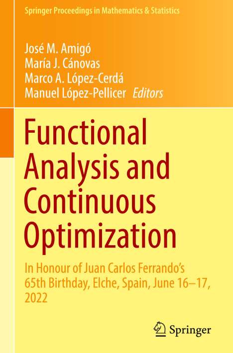 Functional Analysis and Continuous Optimization, Buch