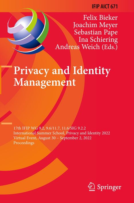 Privacy and Identity Management, Buch