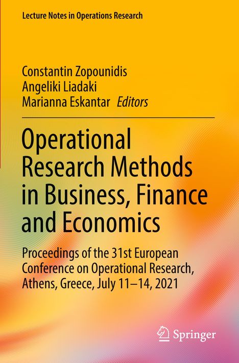 Operational Research Methods in Business, Finance and Economics, Buch