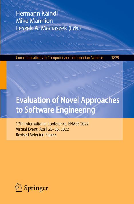 Evaluation of Novel Approaches to Software Engineering, Buch