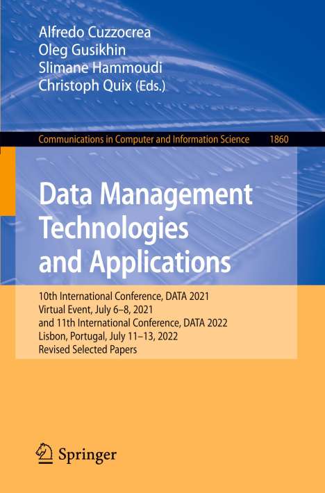 Data Management Technologies and Applications, Buch