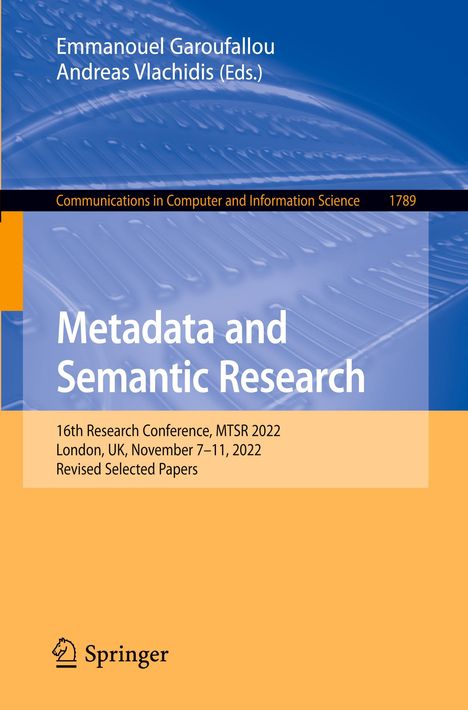Metadata and Semantic Research, Buch